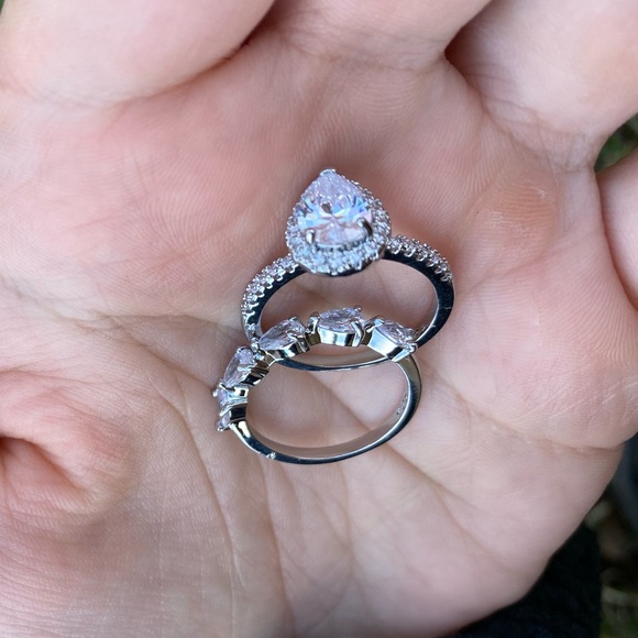 NEW 925 Sterling Silver Two pcs rings - Picture 7 of 10